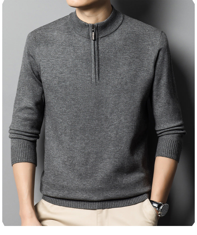 LIGHT WOOL QUARTER ZIP