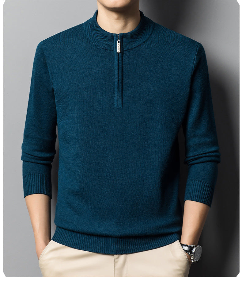 LIGHT WOOL QUARTER ZIP
