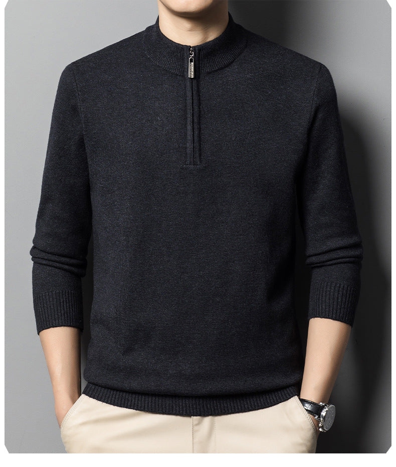 LIGHT WOOL QUARTER ZIP
