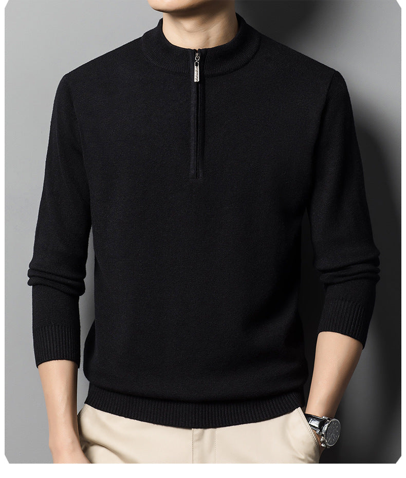 LIGHT WOOL QUARTER ZIP