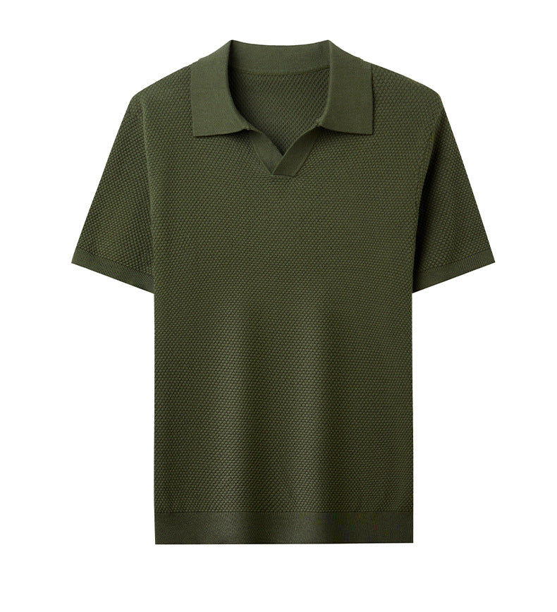 COTTON V-NECK POLO
