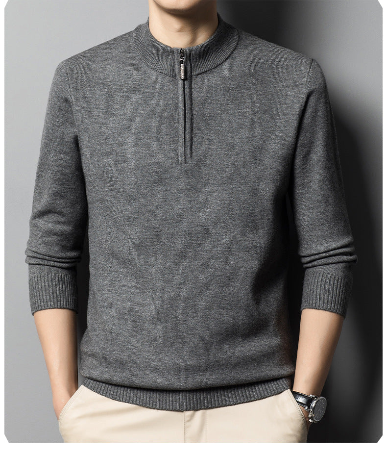 LIGHT WOOL QUARTER ZIP