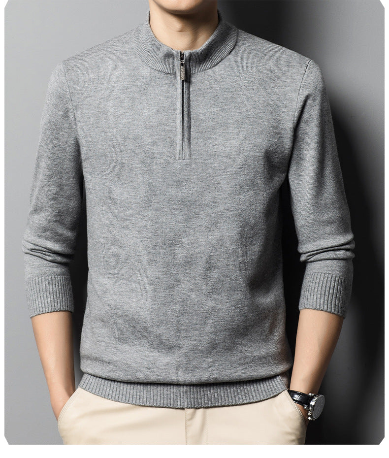 LIGHT WOOL QUARTER ZIP