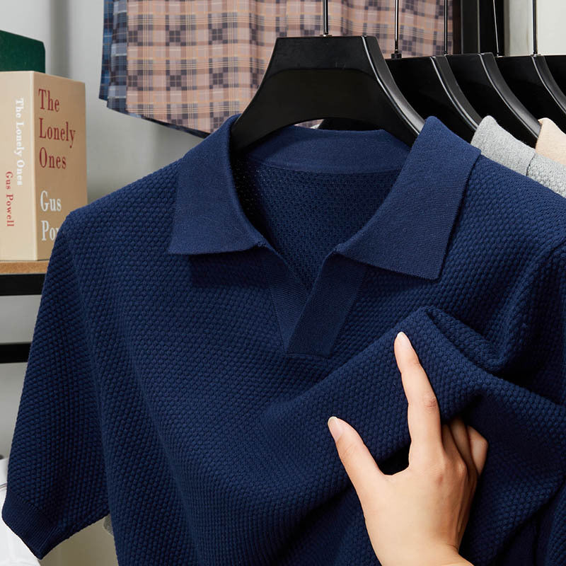 COTTON V-NECK POLO