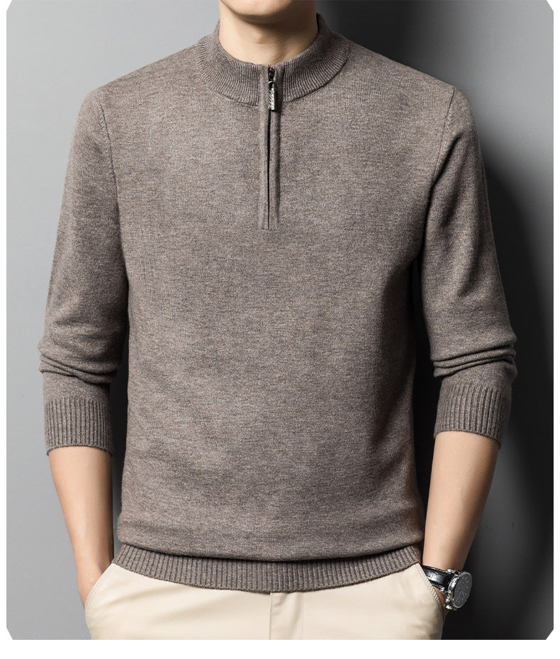 LIGHT WOOL QUARTER ZIP