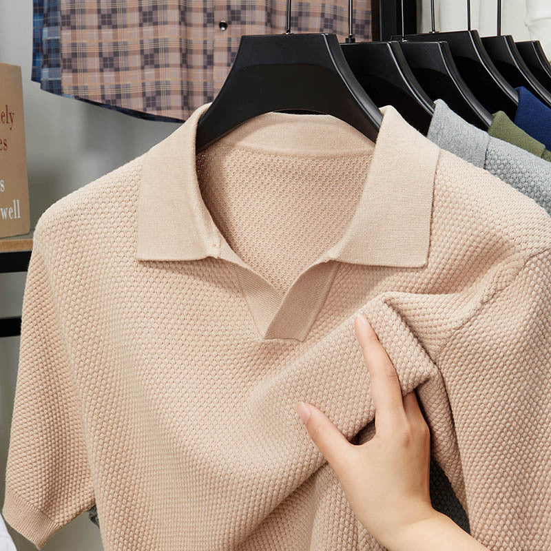COTTON V-NECK POLO