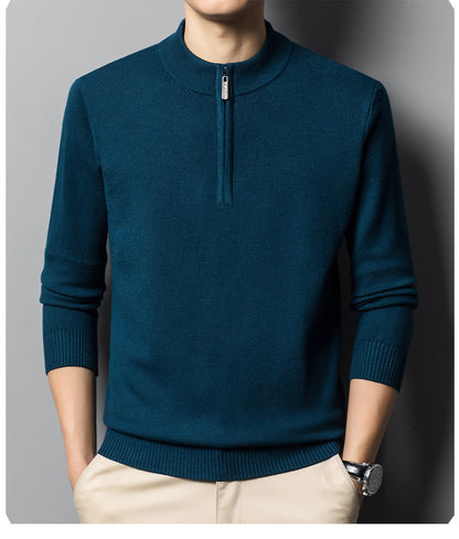 LIGHT WOOL QUARTER ZIP