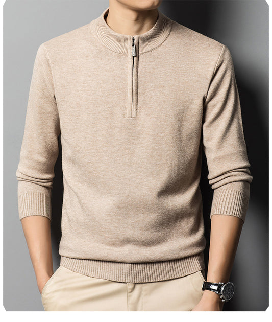 LIGHT WOOL QUARTER ZIP