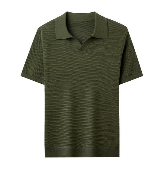 COTTON V-NECK POLO
