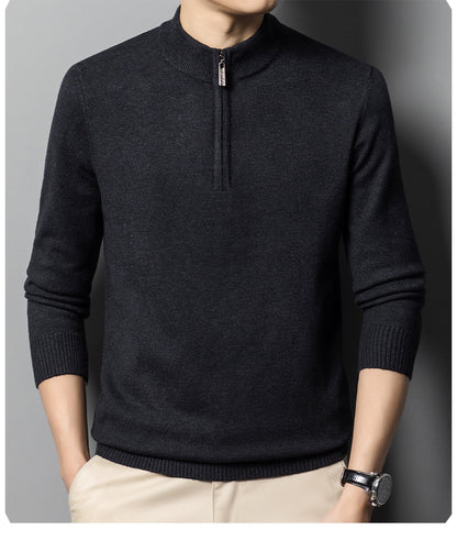LIGHT WOOL QUARTER ZIP